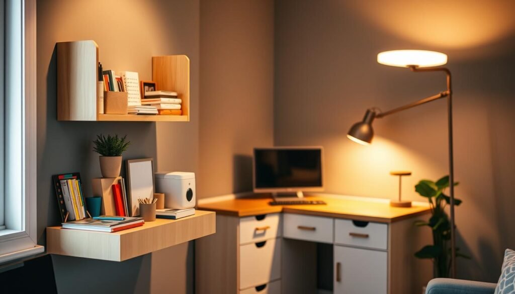tiny home office space storage solutions